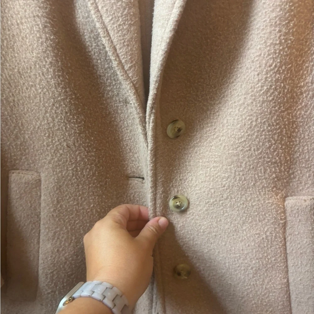 J.Crew Womens Blush Pink Boiled Wool Topcoat